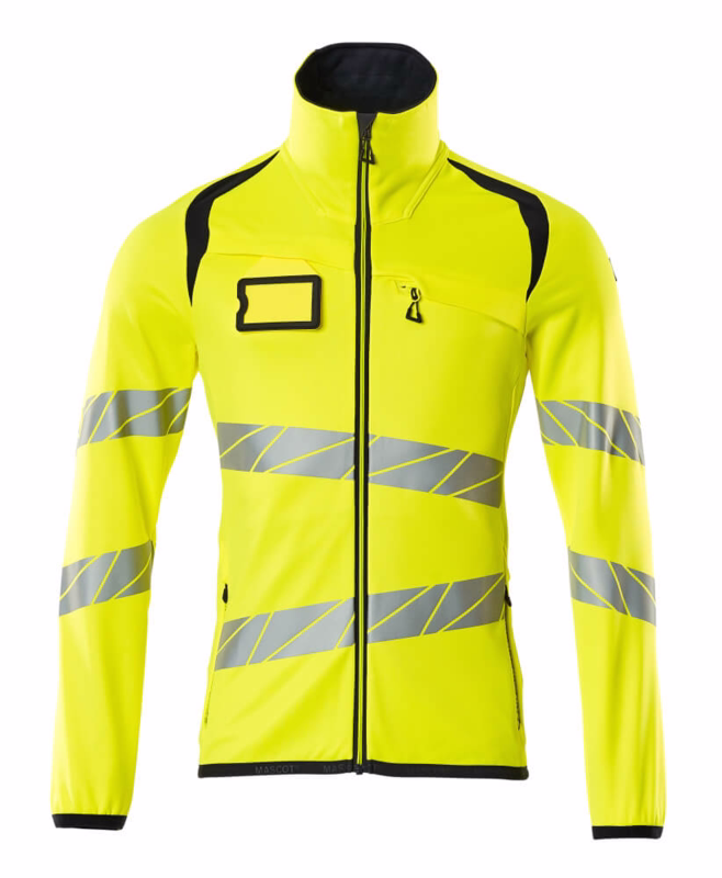 Fleecetrøje 19103 Hi-vis gul/mørk marine, str. 3XL