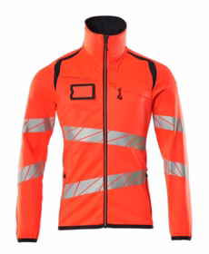 Mascot - Fleecetrøje 19103 Hi-vis rød/mørk marine