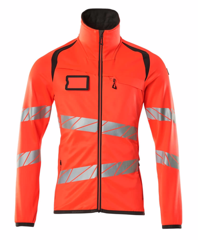 Fleecetrøje 19103 Hi-vis rød/mørk antracit, str. M