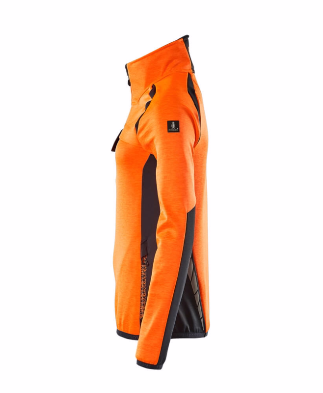 Fleecetrøje 19353 Dame Hi-vis orange/mørk marine, str. S