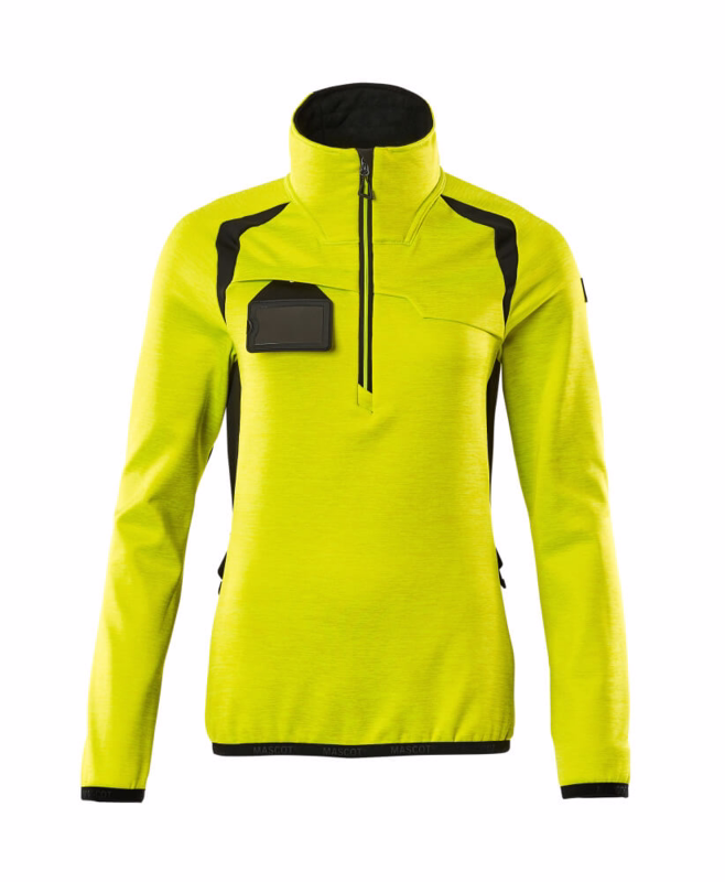 Fleecetrøje 19353 Dame Hi-vis gul/sort, str. XS