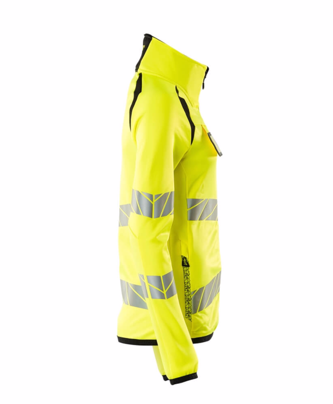 Fleecetrøje 19153 Dame Hi-vis gul/sort, str. 3XL