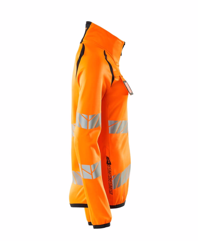 Fleecetrøje 19153 Dame Hi-vis orange/mørk marine, str. S