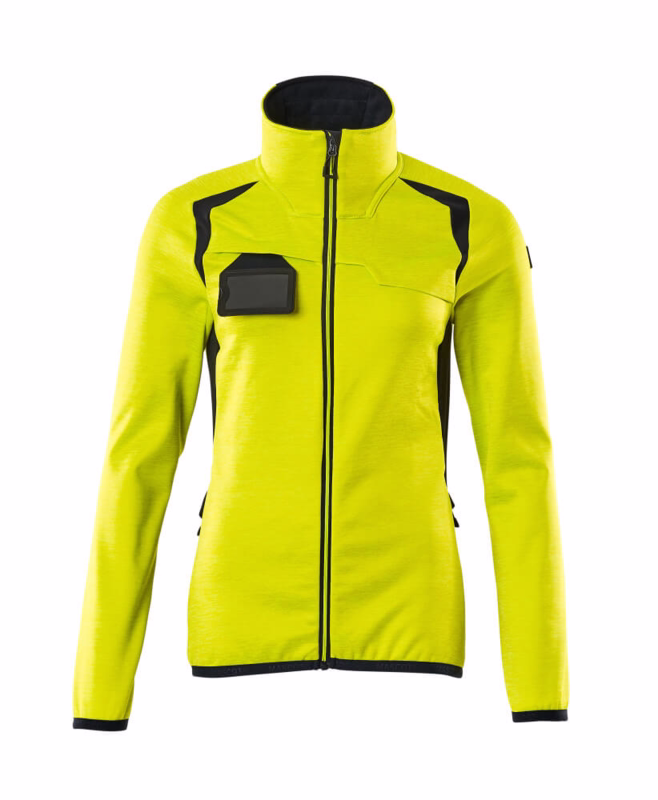 Fleecetrøje 19453 Dame Hi-vis gul/mørk marine, str. L