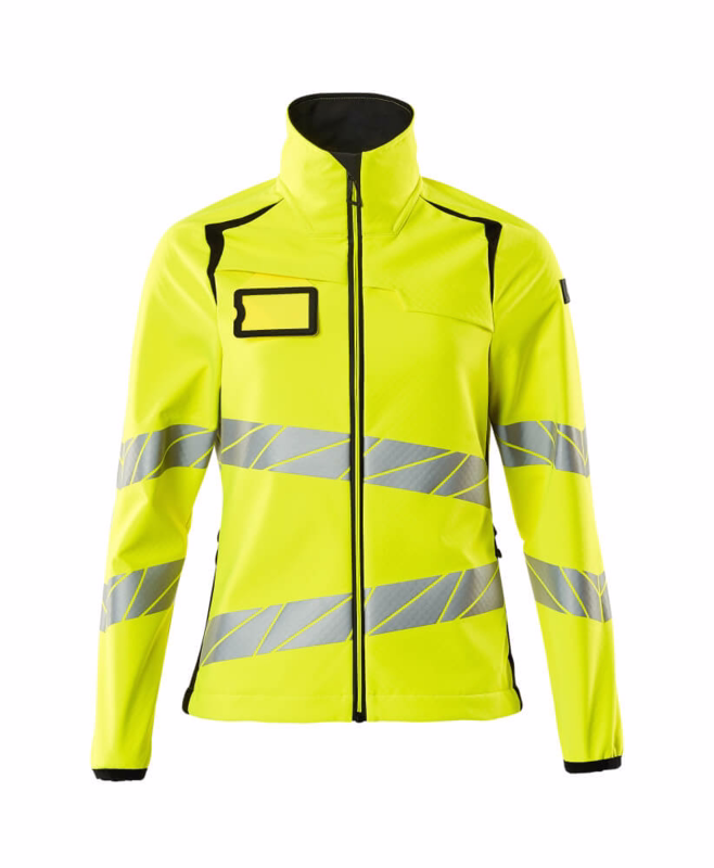 Softshell jakke Hi-vis Dame 19012 gul/sort, str. L