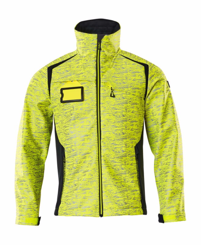 Softshell jakke Hi-vis 19202 gul/mørk marine, str. S