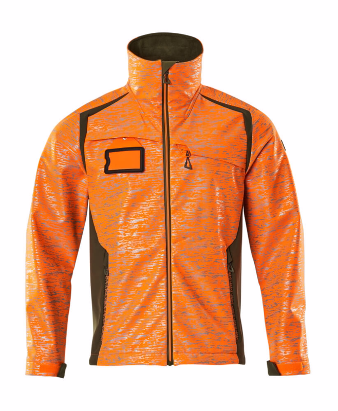 Softshell jakke Hi-vis 19202 orange/mosgrøn, str. 5XL