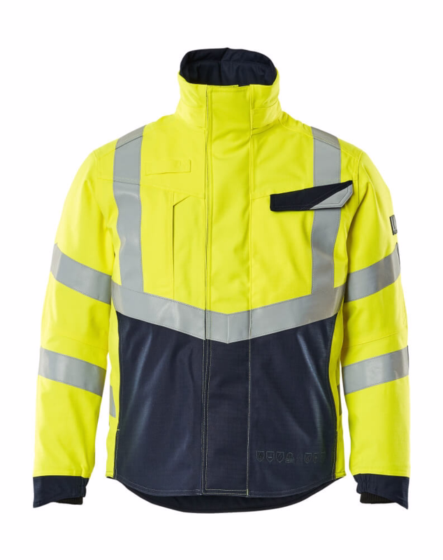 Vinterjakke Hi-vis 19835 gul/mørk marine, str. 3XL