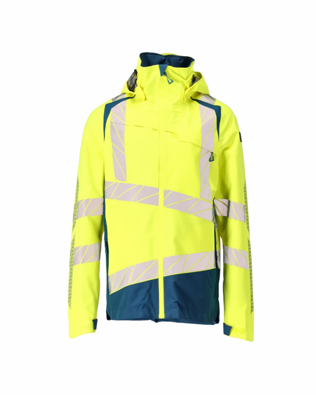 Skaljakke 19301 Hi-vis gul/petroleum, str. 5XL
