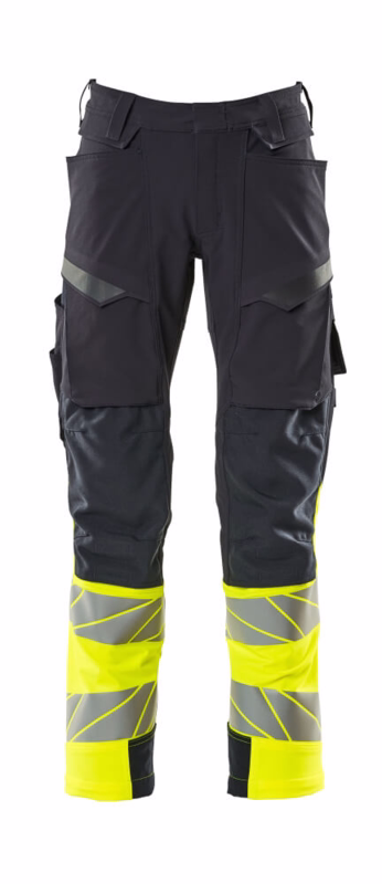 Arbejdsbuks Hi-vis 19179 mørk marine/gul, str. 90C50