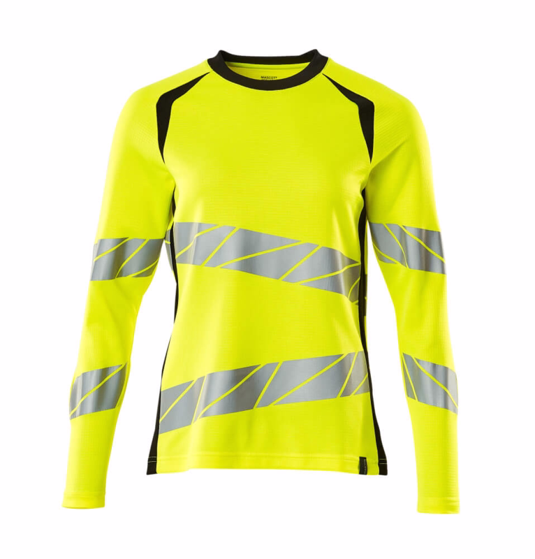 T-shirt Hi-vis Dame 19091 gul/sort, str. S