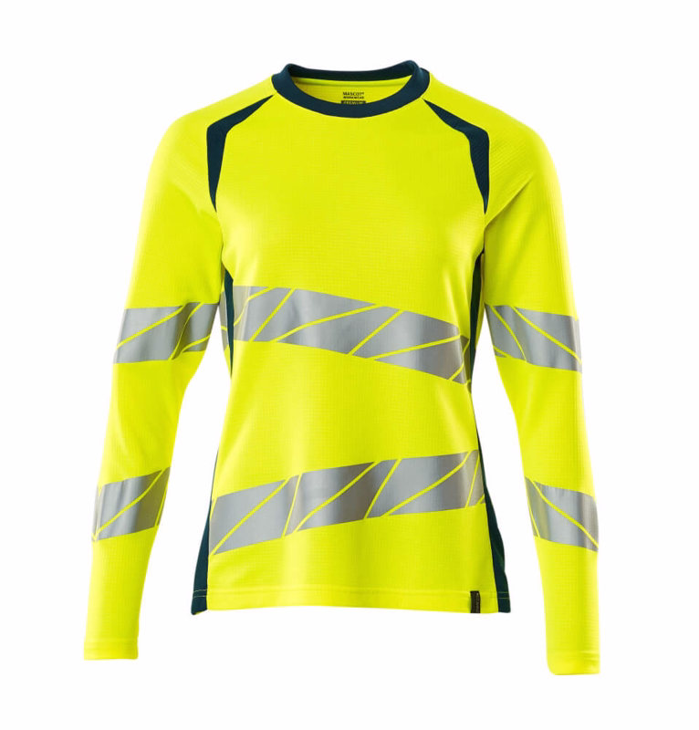 T-shirt Hi-vis Dame 19091 gul/mørk petroleum, str. XL
