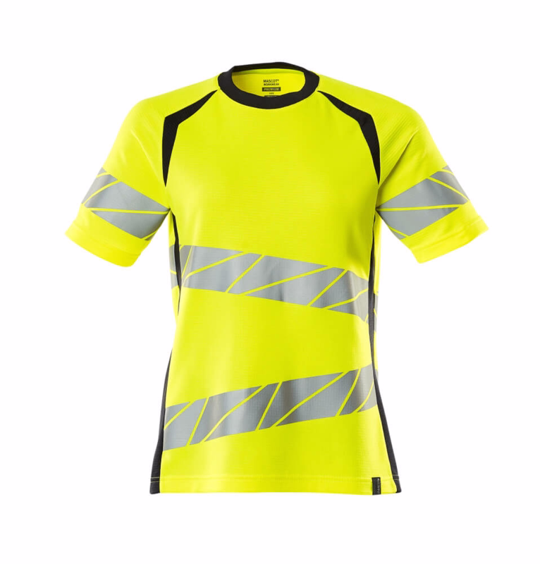 T-shirt Hi-vis Dame 19092 gul/mørk marine, str. L