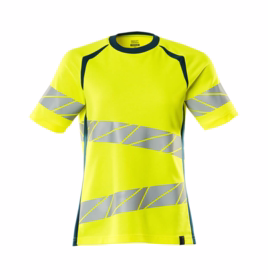 Mascot - T-shirt Hi-vis Dame 19092 gul/mørk petroleum