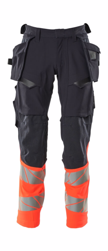 Arbejdsbuks Hi-vis 19131 mørk marine/rød, str. 82C62