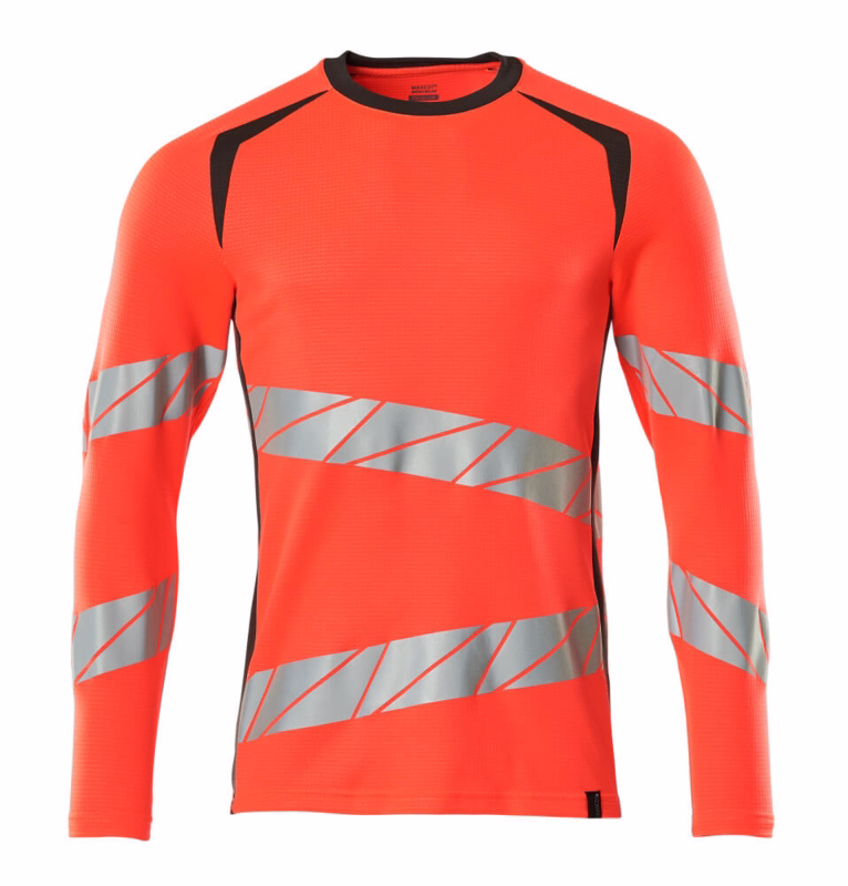 T-shirt L/Æ 19081 Hi-viz rød/mørk antracit, str. XL