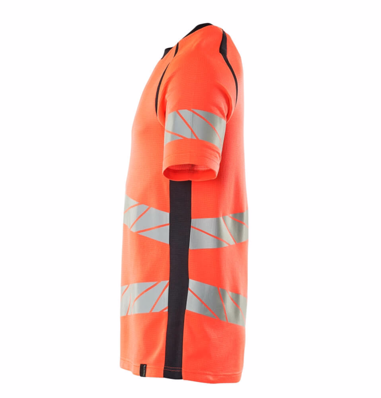 T-shirt 19082 Hi-viz rød/mørk marine, str. S