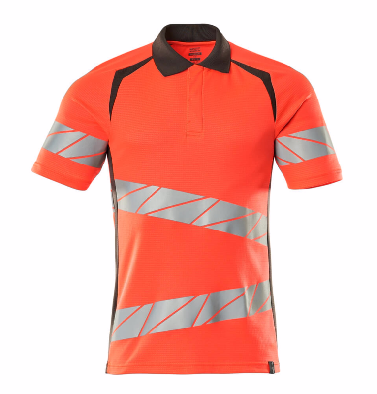 Polo shirt 19083 Hi-viz rød/mørk antracit, str. XL