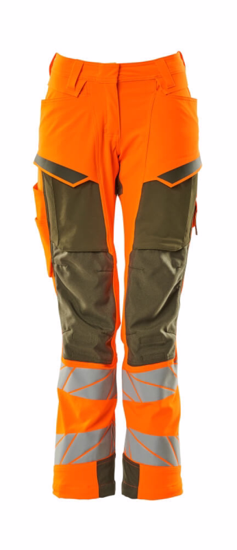 Arbejdsbuks Hi-vis Dame 19078 orange/mosgrøn, str. 76C54