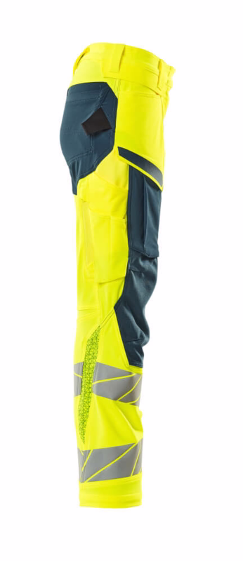 Arbejdsbuks Hi-vis Dame 19078 gul/mørk petroleum, str. 82C44