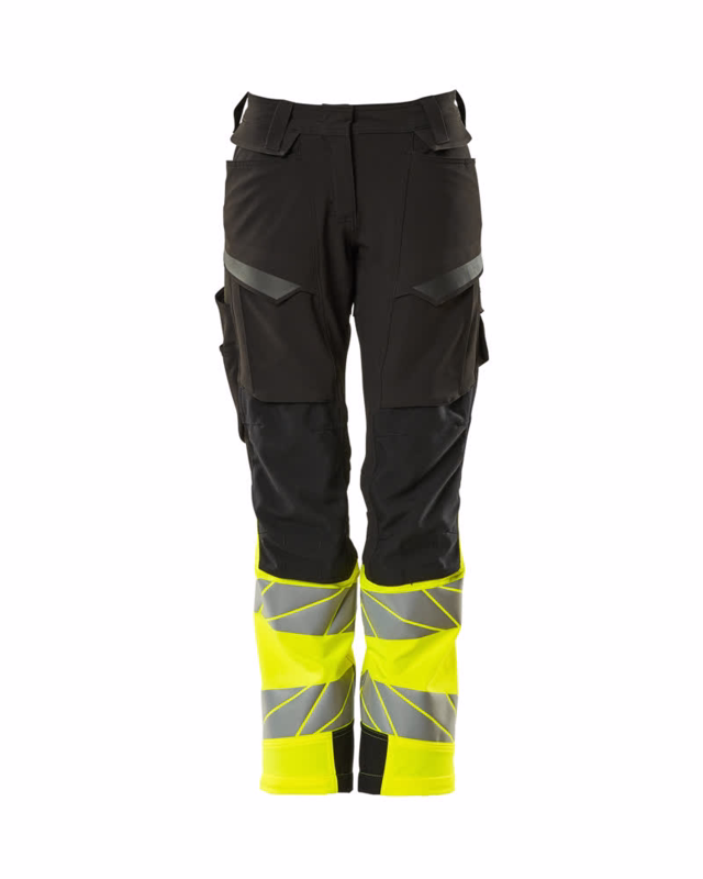 Arbejdsbuks Hi-vis Dame 19178 sort/gul, str. 76C54