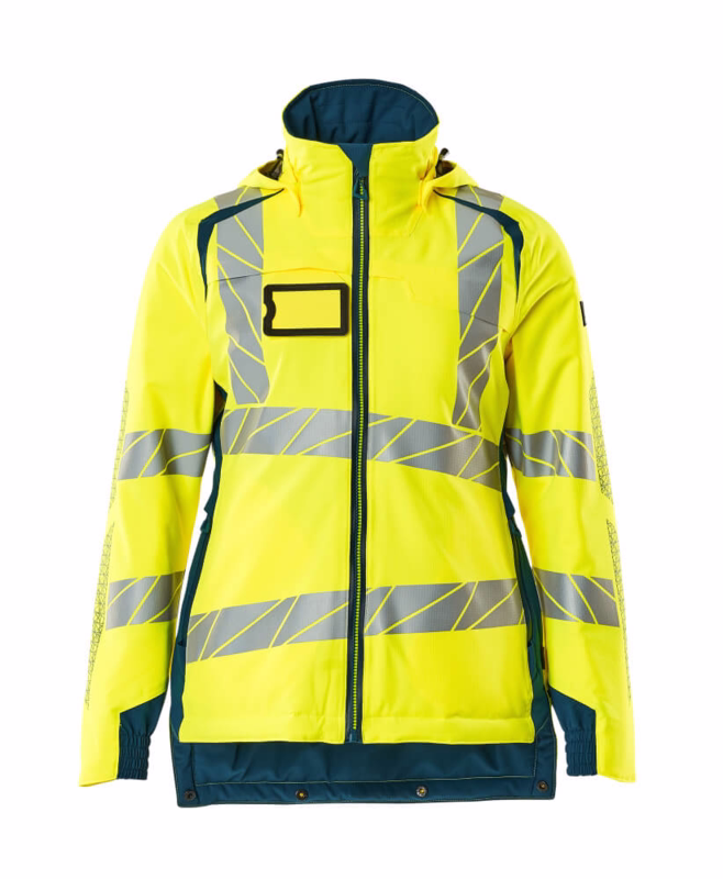 Vinterjakke Hi-vis Dame 19045 gul/mørk petroleum, str. L