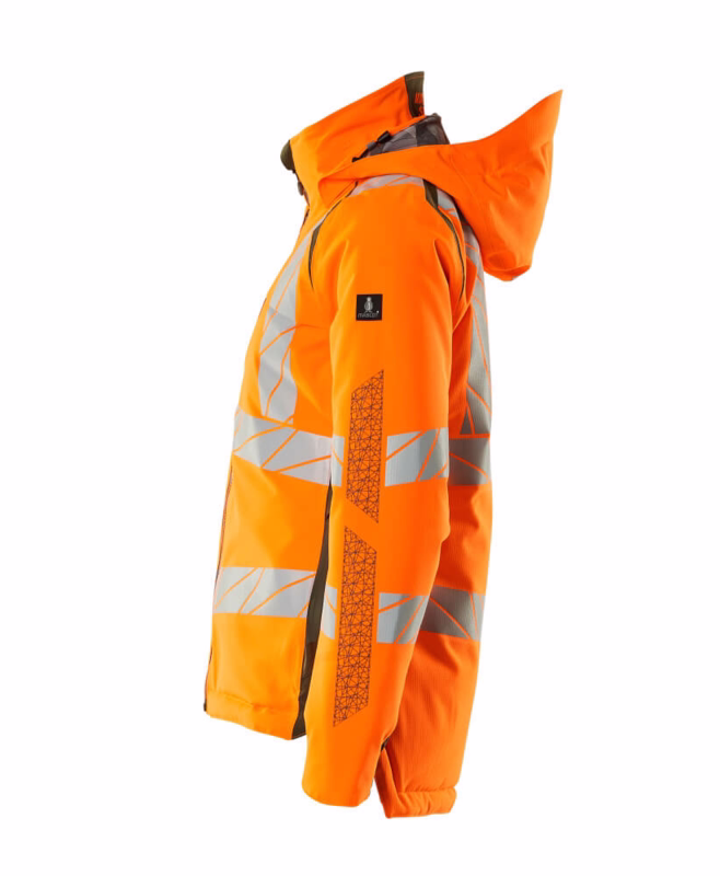 Vinterjakke Hi-vis Dame 19045 orange/mosgrøn, str. 2XL
