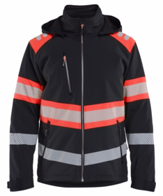Blåkläder - Vintersoftshelljakke 4489 Sort/Hi-vis Rød