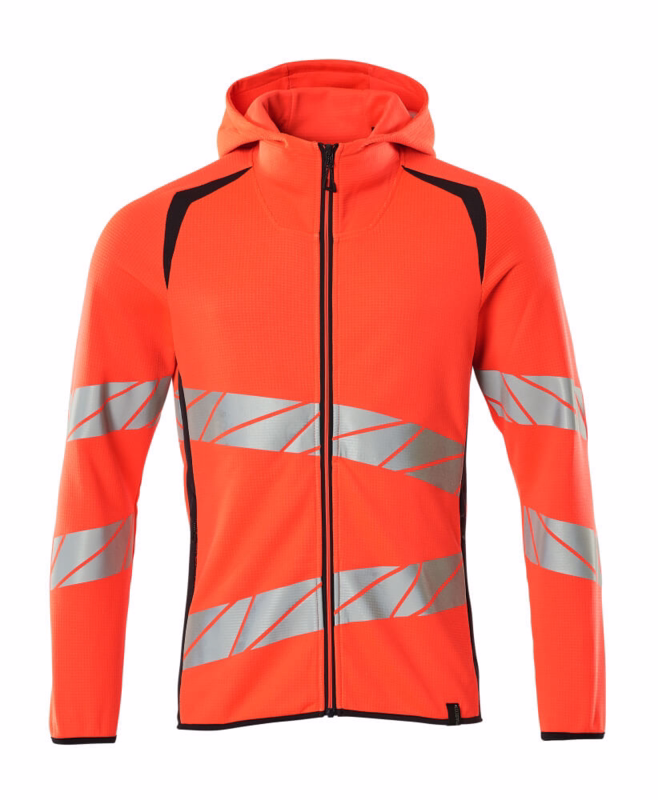 Hættetrøje 19284 Hi-vis rød/mørk marine, str. XL