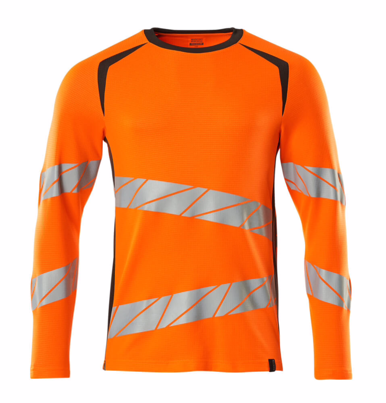 T-shirt L/Æ 19081 Hi-vis orange/mørk antracit, str. L