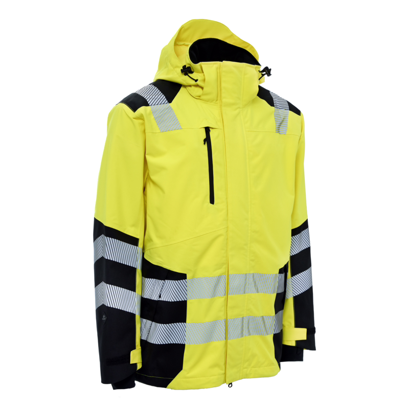 Regnjakke Recycled 186003R Hi-vis Gul/sort, str. S