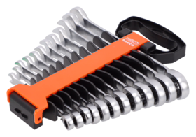Bahco - Ringgaffelnøglesæt 2RM/SH12 m/skralde 8-19mm, 12 dele