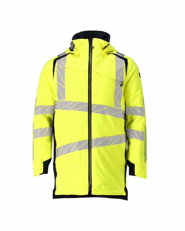 Parka jakke Hi-vis 19030 gul/mørk marine, str. XL