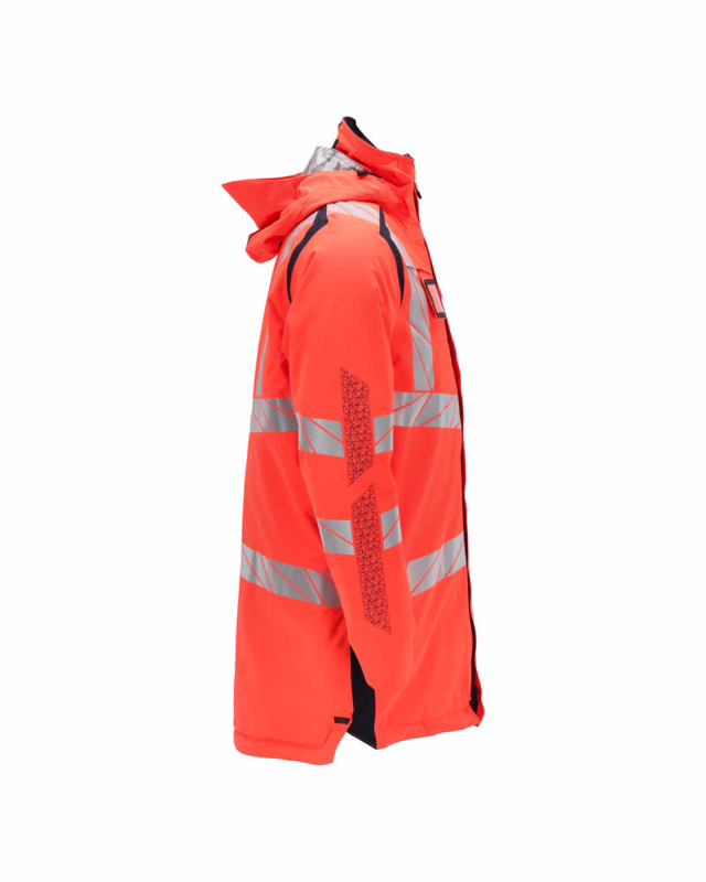 Parka jakke Hi-vis 19030 rød/mørk marine, str. 2XL