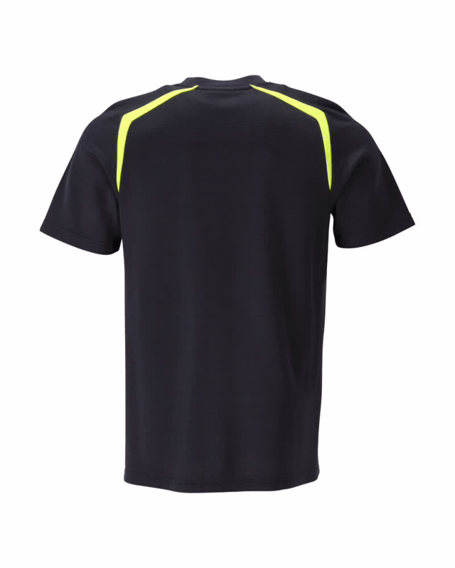T-shirt Hi-vis 21582 Sort/gul, str. S