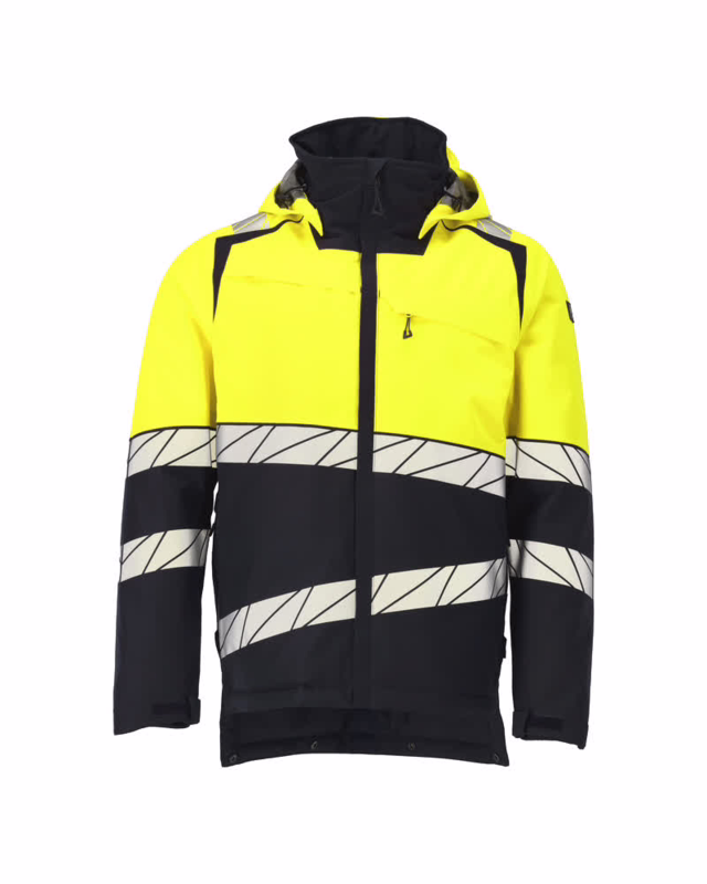 Vinterjakke 25035 Mørk marine/Hi-vis gul, str. 2XL