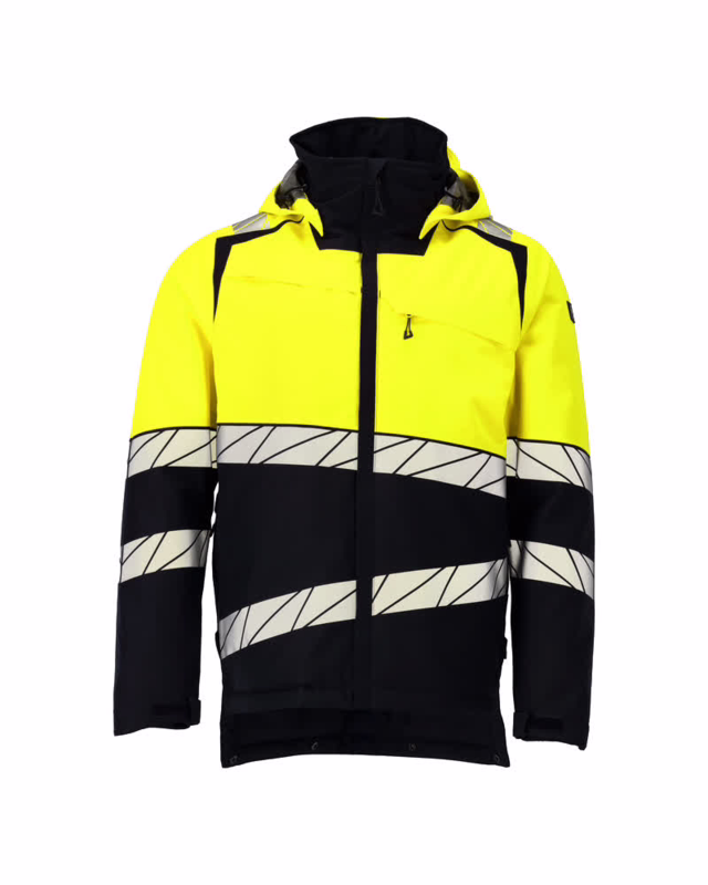 Vinterjakke 25035 Sort/Hi-vis gul, str. XL