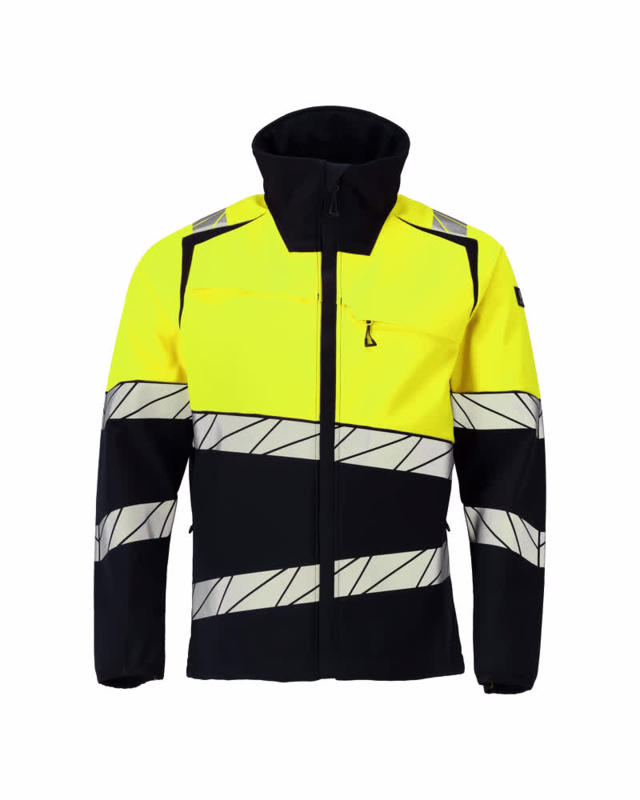 Softshell jakke 25002 Sort/Hi-vis gul, str. M