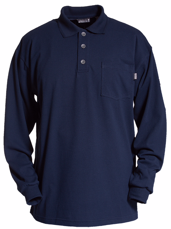 Poloshirt L/Æ Flamme 594589 Sort, str. L