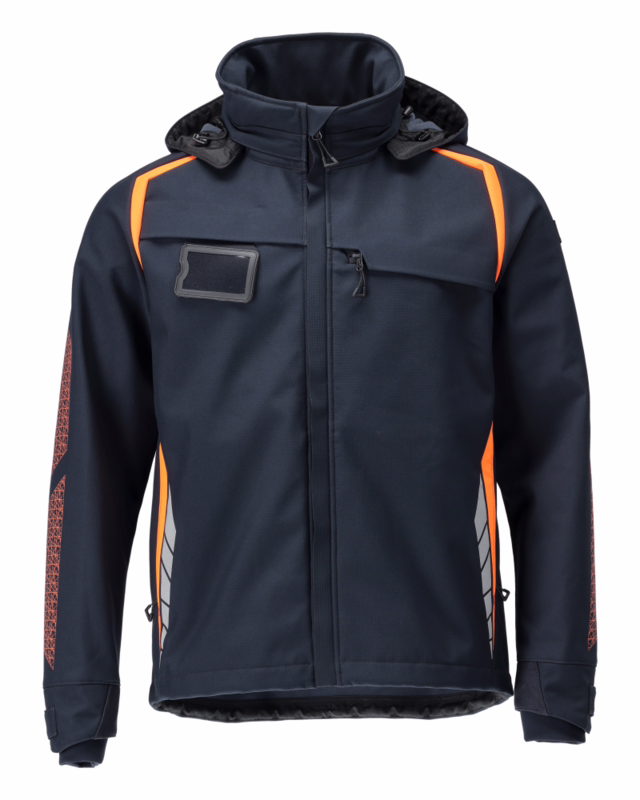 Softshell jakke 23002 Marine/Hi-vis orange, str. M