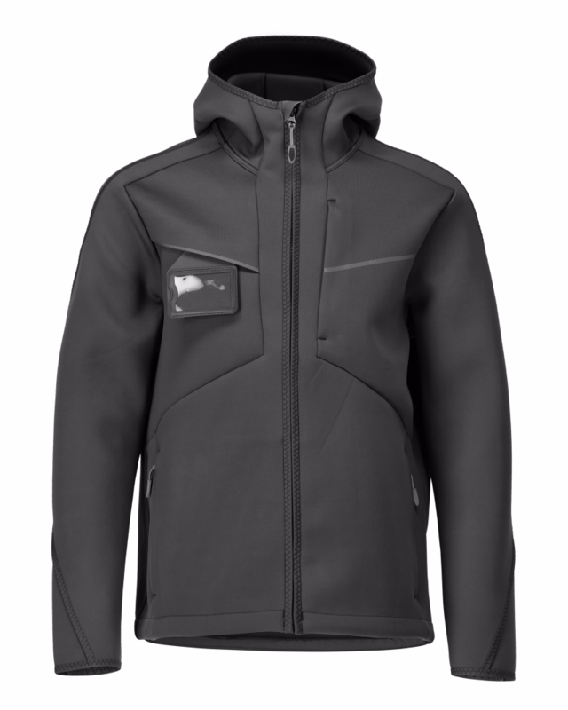 Softshell jakke m/hætte 22086 Sort, str. S