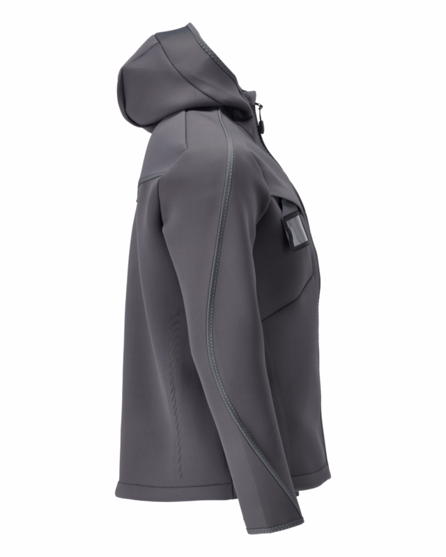 Softshell jakke m/hætte 22086 Stengrå, str. L