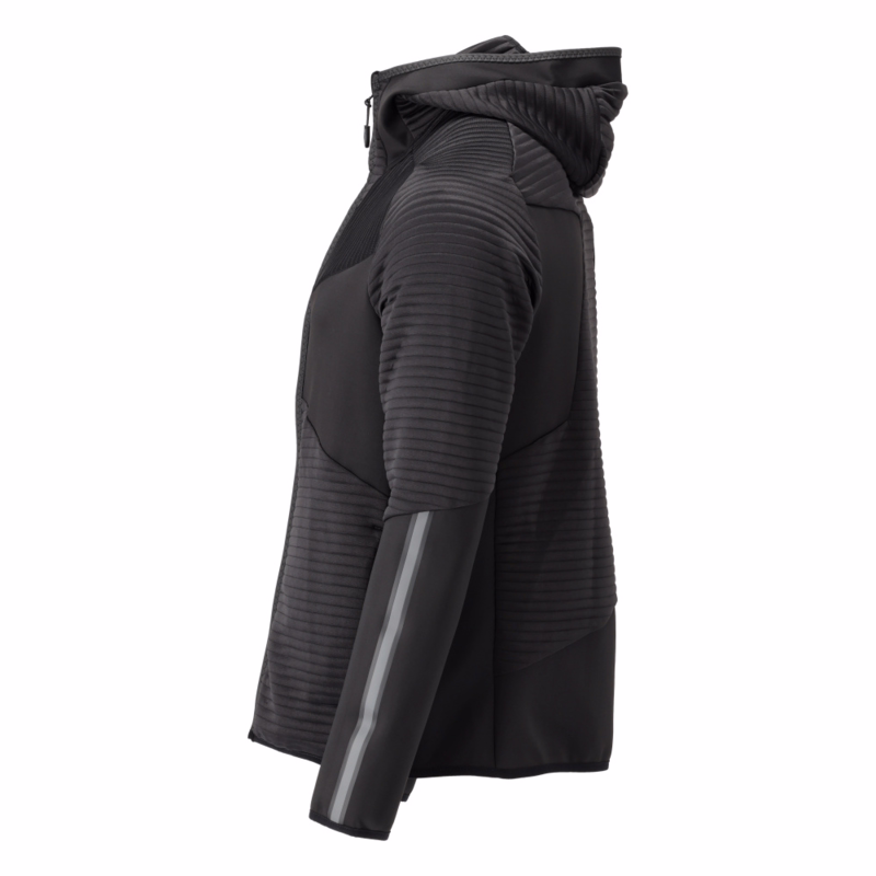 Fleece hættetrøje 22603 m/lynlås Sort, str. XS