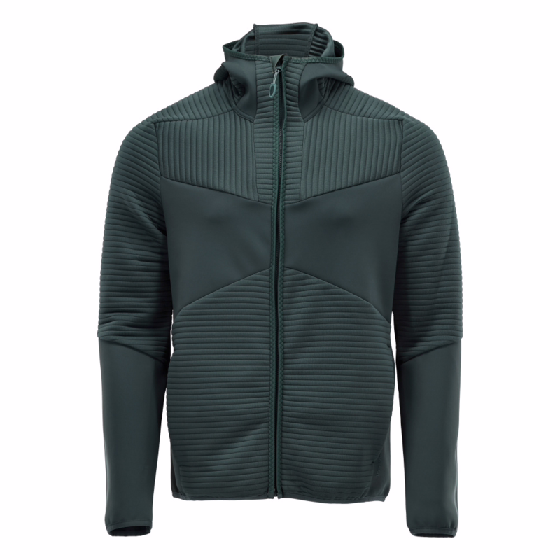 Fleece hættetrøje 22603 m/lynlås Skovgrøn, str. M