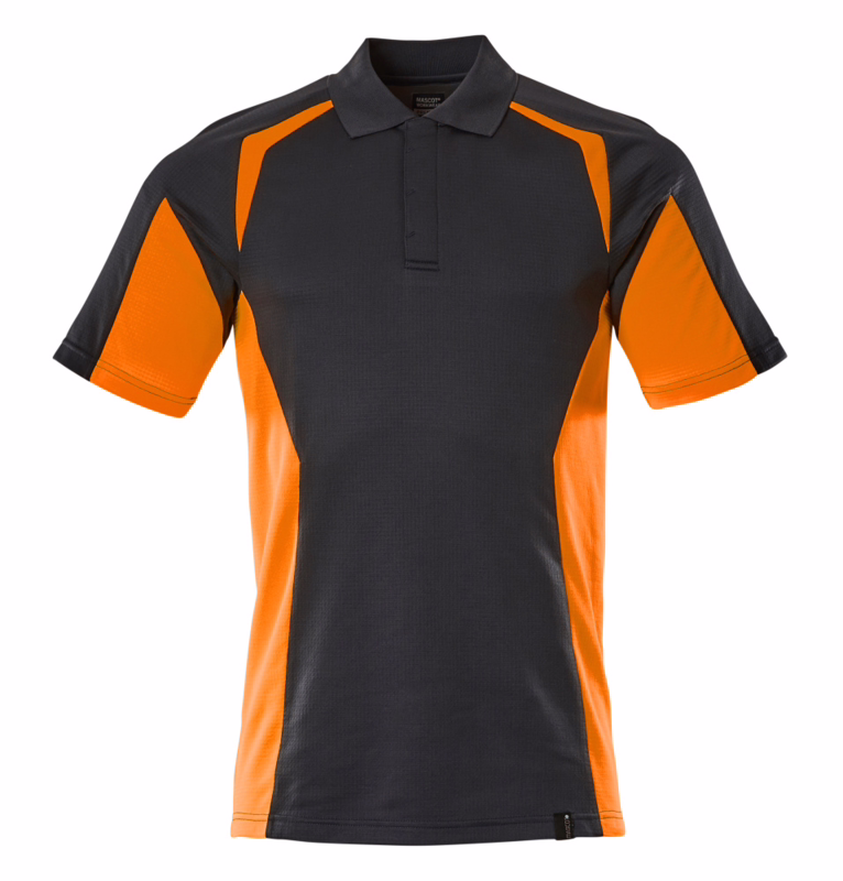 Poloshirt 22083 Mørk marine/Hi-vis orange, str. S