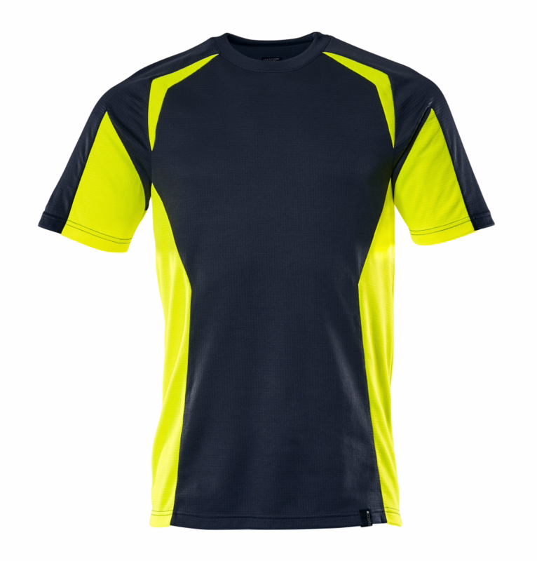 T-shirt 22082 Mørk marine/Hi-vis gul, str. L