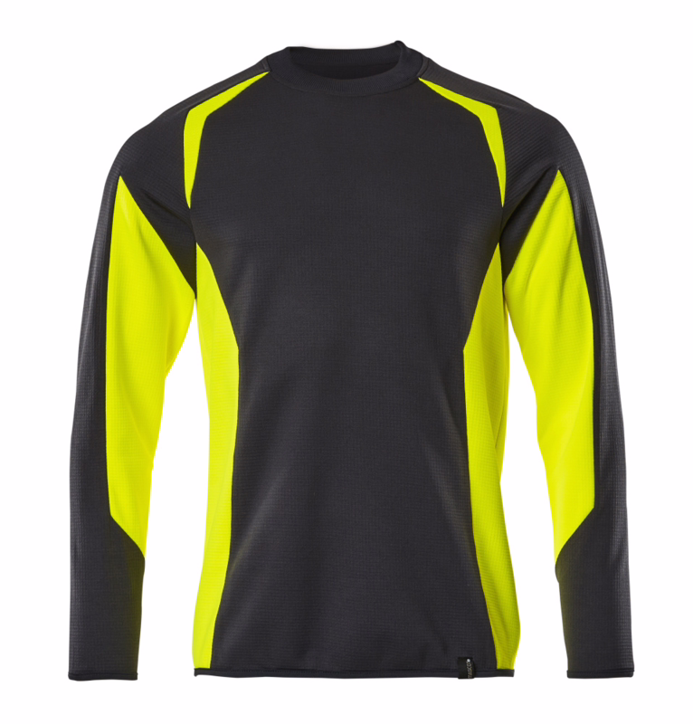 Sweatshirt 22084 Sort/Hi-vis gul, str. L