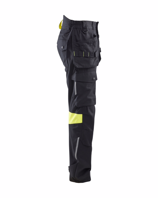Arbejdsbuks Hi-vis 1418 sort/gul, str. D116