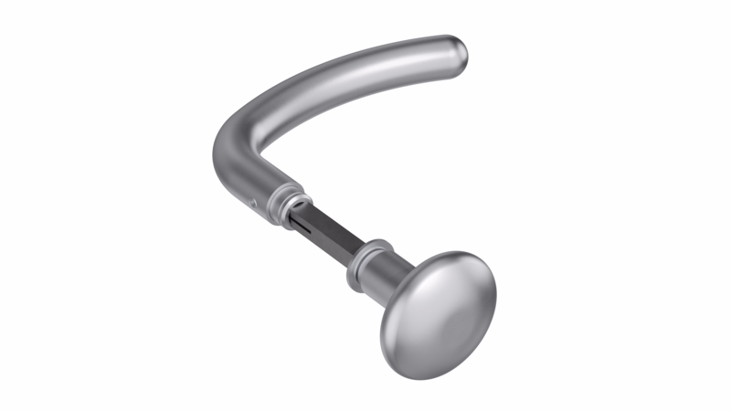 Dørgreb RS C-form m/fast Knop u/roset 7062.00-7082AB