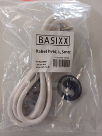 BASIXX - Kabel hvid, 1,5 mtr